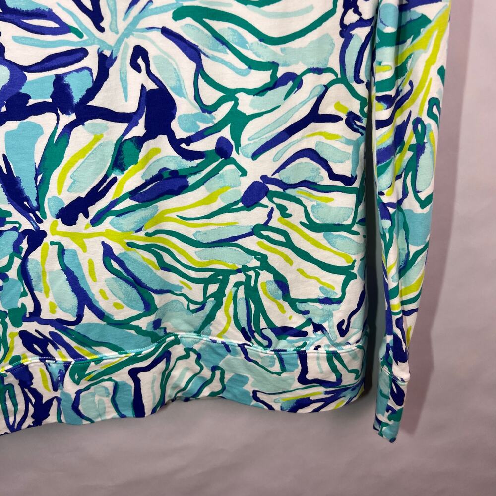 Lilly Pulitzer, Reagan Full-Zip Jacket, Pool Blue Green Stay Cool Cotton Spandex - Picture 11 of 12